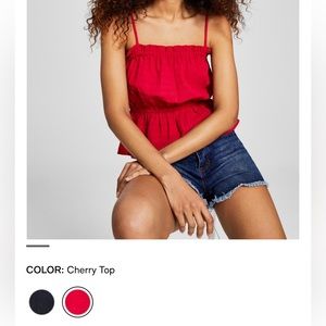 AND NOW THIS - Square-Neck Textured Peplum Tank Top